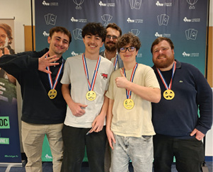 Les vainqueurs du U31 2026 Léo Rombaut, Esteban Lyoen, Pierre Bédouet, Lubin Crépin et Colin Deheeger.